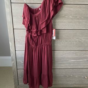 Target NWT burgundy one shoulder dress size XS